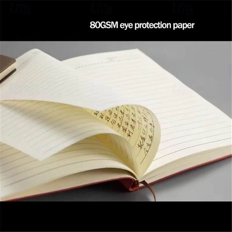 A5 Sheepin Notebook Leather Office Journal Diary notepad Stationery Student Class lined NoteBook 100pages/200pages2