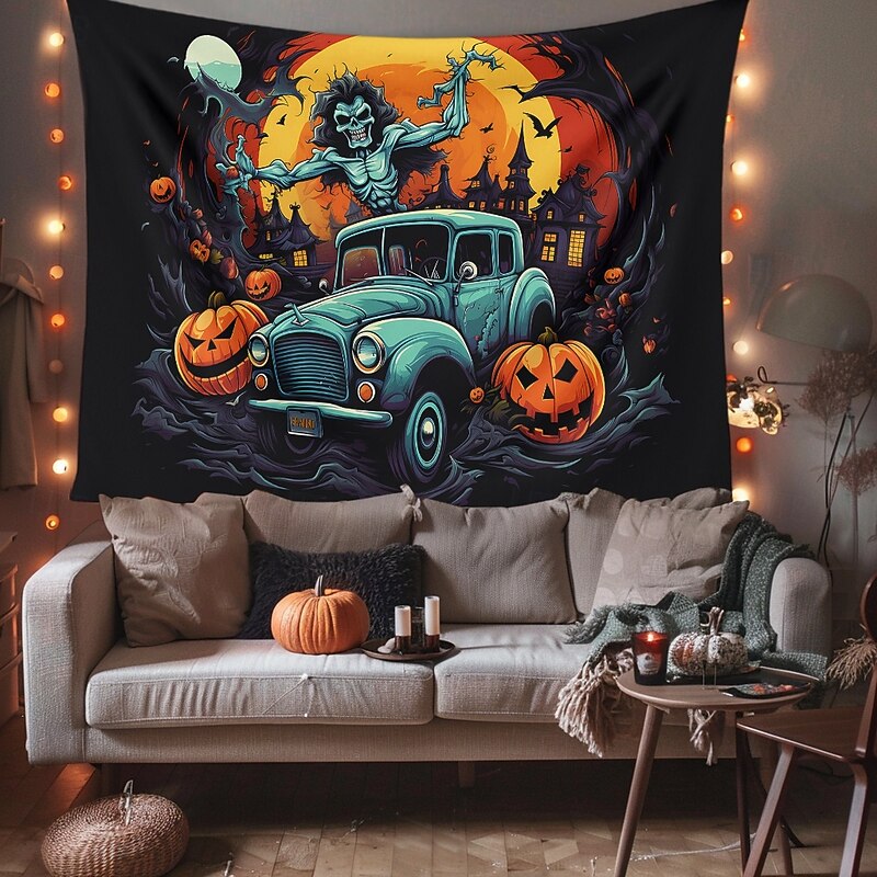 Halloween Tapestry Banners Blanket Boo Dark Punk Gothic Style Party Dorm Shooting Backgrounds Home Decor