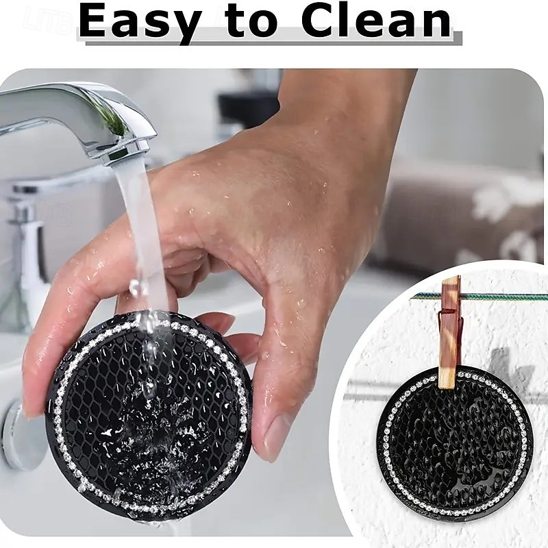 4PCS Universal Car Cup Holder Mats, Non-Slip Soft Crystal Diamond Interior Accessories, Vehicle Organizer Coasters for Drinks, Practical Car Decoration3