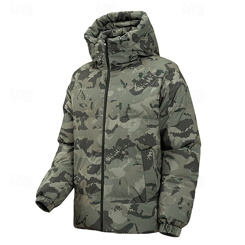 Men's Hiking Jacket Puffer Jacket Thermal Jacket Outdoor Thermal Hiking Outfits Hiking Clothes Winter Autumn / Fall Top Camping / Hiking / Caving Running Camo Army Green Blue Grey4