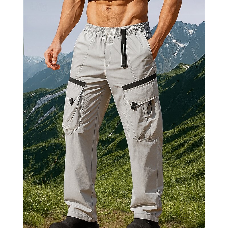 Men's Combat Pants Cargo Pants Hiking Pants Trousers Outdoor Regular Fit Waterproof Windproof Bottoms Pocket Elastic Waist Black White Spandex Camping / Hiking Running S M L XL