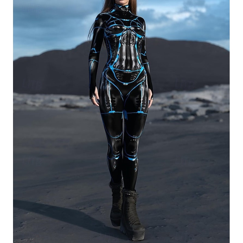 Patterned Zentai Suits Cosplay Costume Bodysuit Printing Carnival Costume Full Body Suit Men's Women's Sexy Costume Halloween Costume for Performance Party Masquerade Adults'