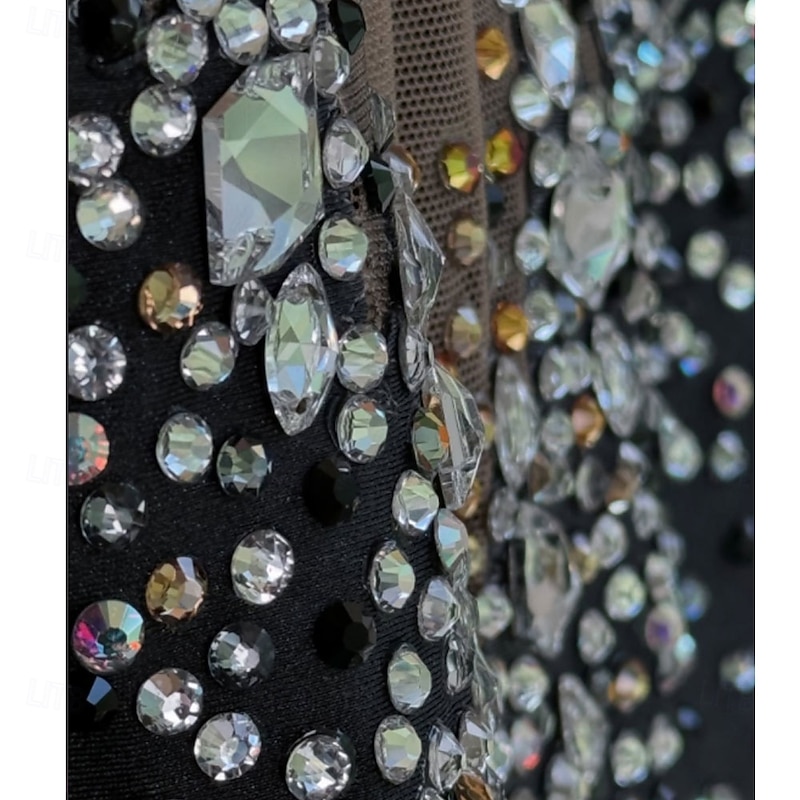 Figure Skating Dress Women's Girls' Ice Skating Dress Black Golden Patchwork Thumbhole Mesh Spandex High Elasticity Training Competition Skating Wear Classic Crystal / Rhinestone Long Sleeve Ice3