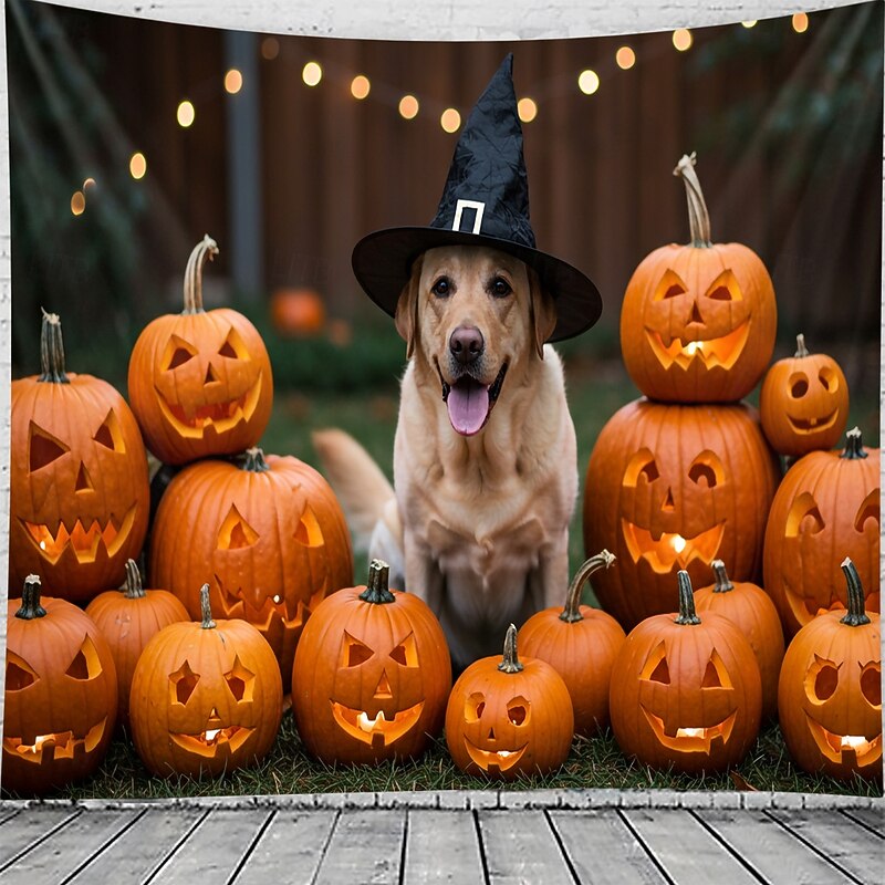 Halloween Tapestry Banners Blanket Pumpkin Dog 3D Dark Punk Gothic Style Party Dorm Shooting Backgrounds Home Decor2