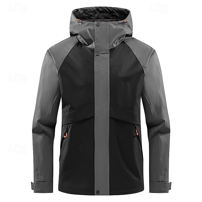 Men's Softshell Jacket Hiking Jacket Hardshell Jacket Outdoor Windproof Hiking Outfits Hiking Clothes Spring Autumn / Fall Top Camping / Hiking / Caving Running Patchwork Black White Blue