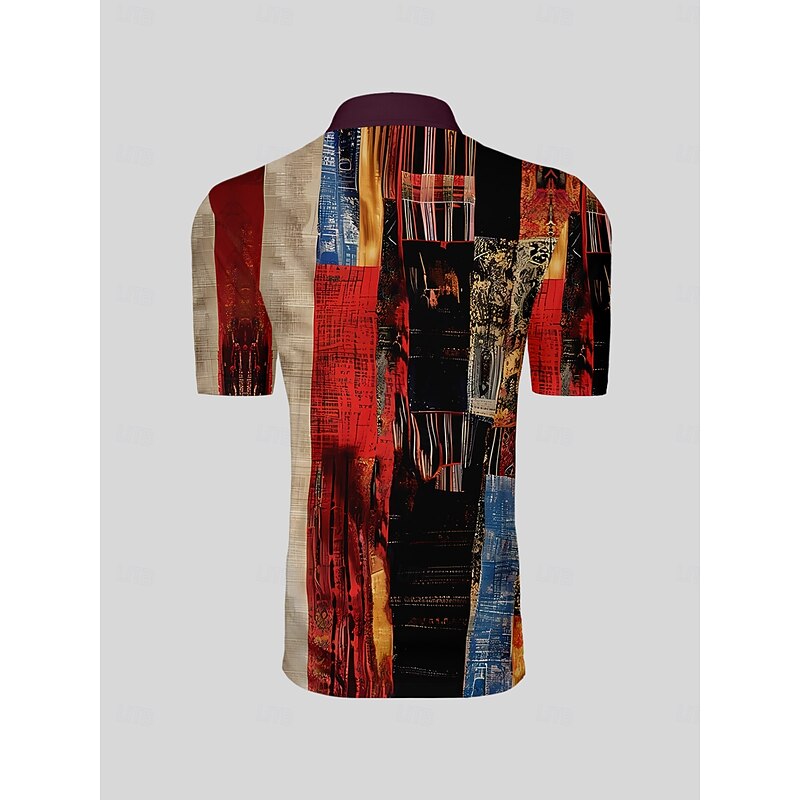 Men's Golf Polo Shirt Red Short Sleeve Top Golf Attire Clothes Outfits Wear Apparel2