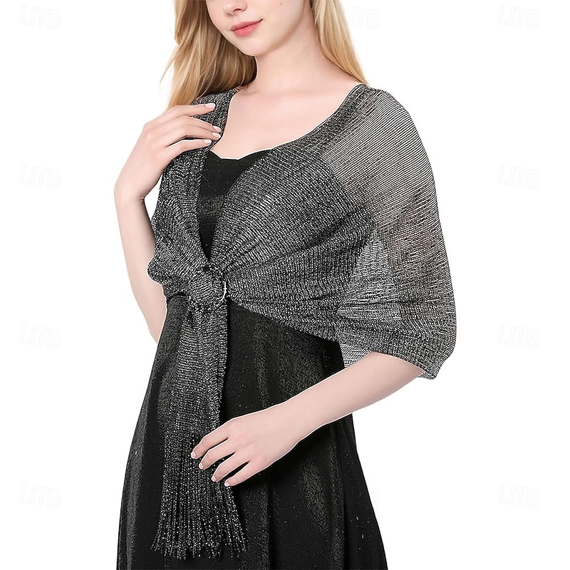 Shawls and Wraps for Evening Dresses - Women Sparkling Wedding Formal Elegant Pashmina Shawl for Women