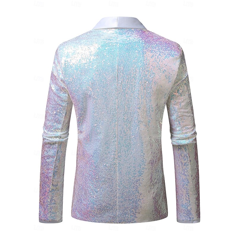 Disco 1980s Coat Lapel Collar Blazer Normal Disco Sequins Fancy Dress Men's Halloween Masquerade Club Pride Parade Pride Month Adults' Coat Fall & Winter3