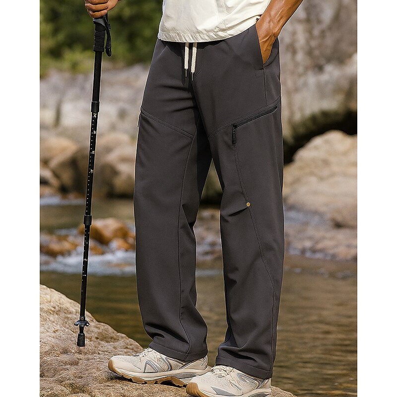 Men's Hiking Pants Trousers Hiking Rain Pants Waterproof pants Outdoor Regular Fit Waterproof Windproof Bottoms Pocket Black Coffee Camping / Hiking Running S M L XL XXL