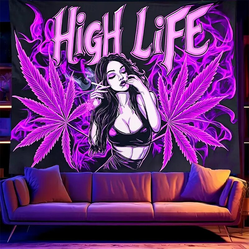 Tapestry Blanket Wall Hangings Weed Leaf Beauty Modern Hippie Mystic Bedroom Living Room Dorm Home Decor3