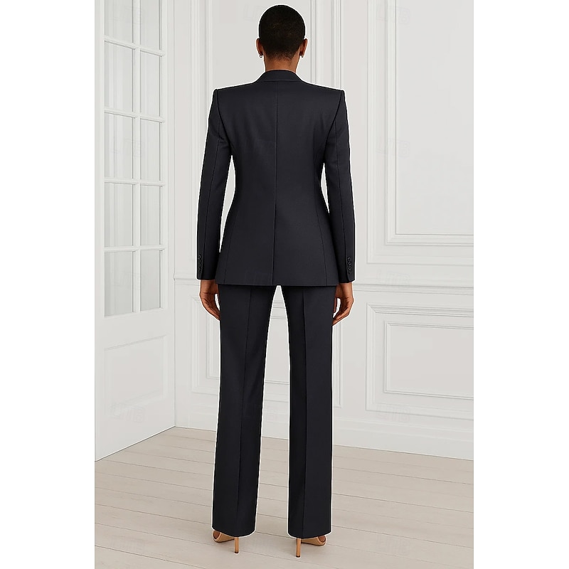 Women's Suit Pant Straight Fit Formal Wedding Guest Formal Evening Elegant Simple Ankle Length Pant3