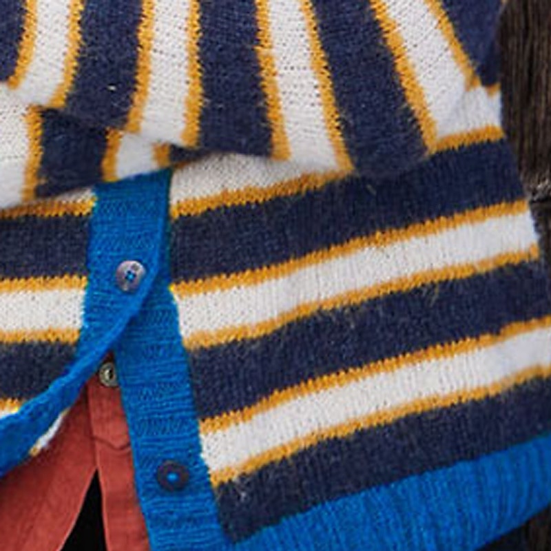 Men's Sweater Cardigan Sweater Ribbed Knit Regular Tops Jacquard Stripe Plain V Neck Vacation Fashion Casual Daily Wear Clothing Apparel Spring &  Fall Blue M L XL3