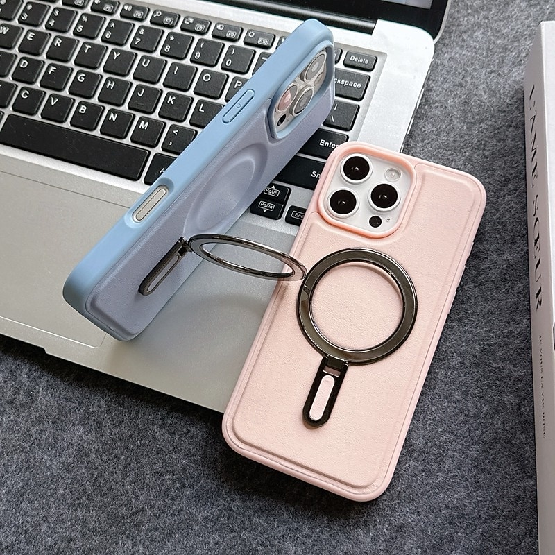 Phone Case For iPhone 16 15 14 Pro Max Plus 16e 13 Pro Max Back Cover Magnetic Kickstand Shockproof Retro TPU PU Leather4