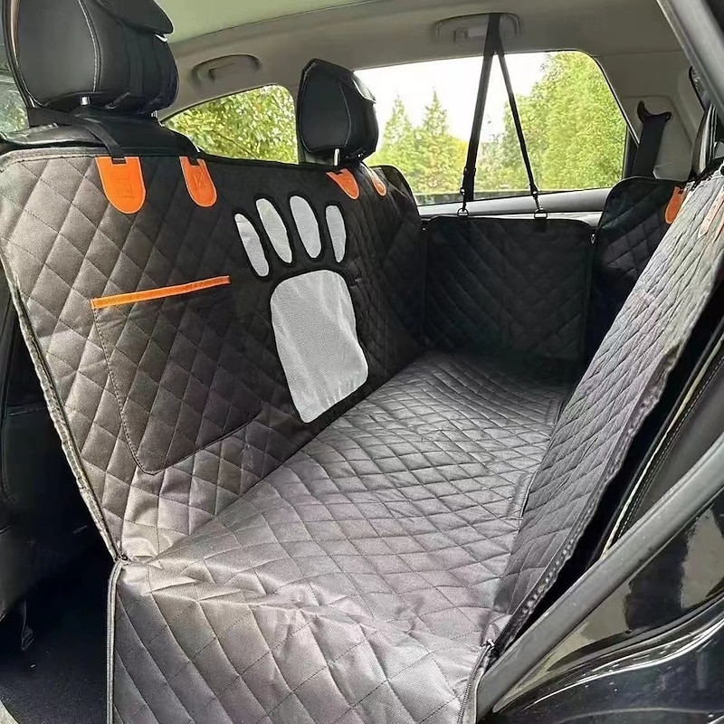 Pet Car Seat Cover for Rear Seats, Waterproof and Dirt-Resistant Dog Travel Mat, Pet Bed for Medium and Large Dogs
