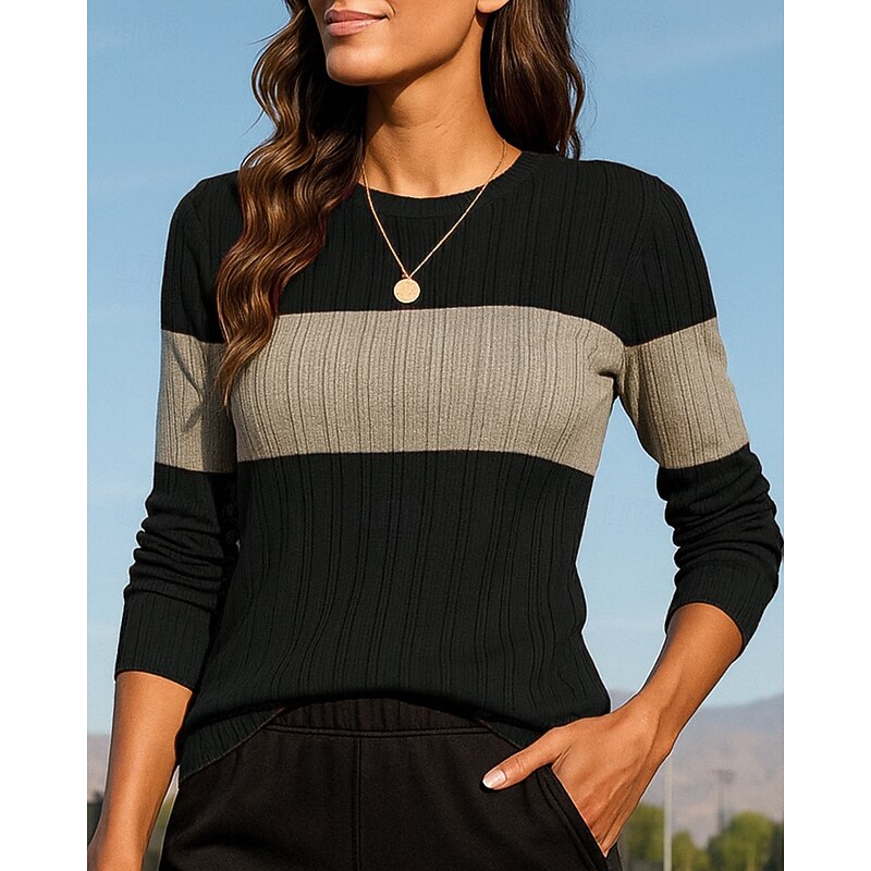 Christmas Women's Pullover Sweatshirt Casual Tops Long Sleeve Top Athleisure Fall Patchwork Fashion Outdoor Travel Sportswear Activewear Black Pink Army Green4