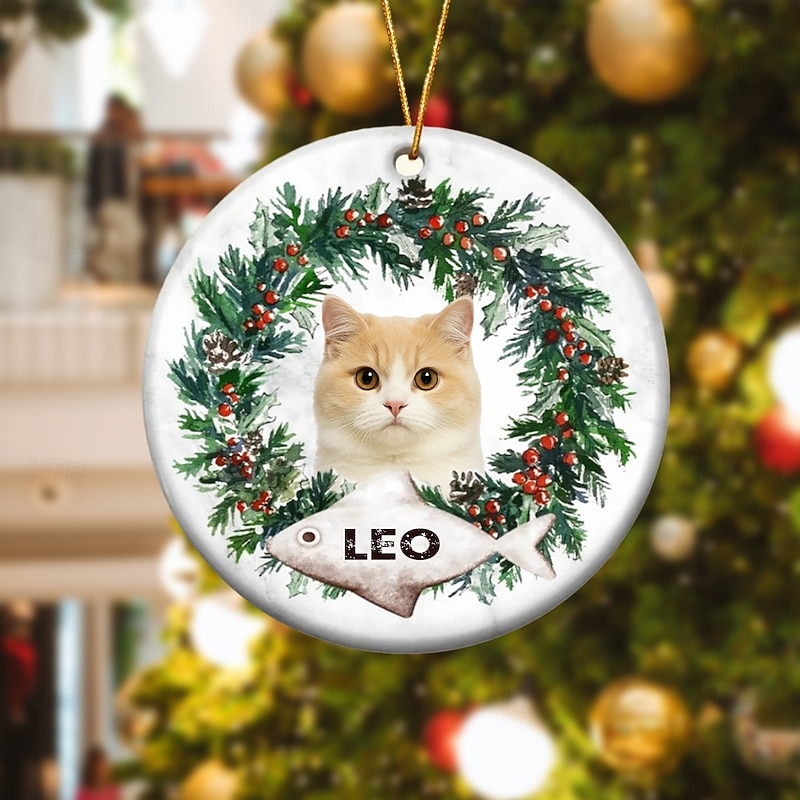 Personalized Pet Photo Christmas Ornaments Acrylic 2D Custom Christmas Gift Idea For Pet Lover Xmas Tree Ornaments Decoration Hanging Pendant2