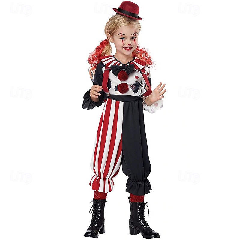 Joker Clown Halloween Costume It Dress Up Kid's Girls' Halloween Masquerade Performance Party Festival Easy Halloween Costumes Dress Up4