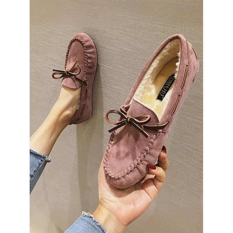 Women's Cozy Faux Fur Lined Loafers – Moccasin Shoes for Park, Errands and Everyday Wear4