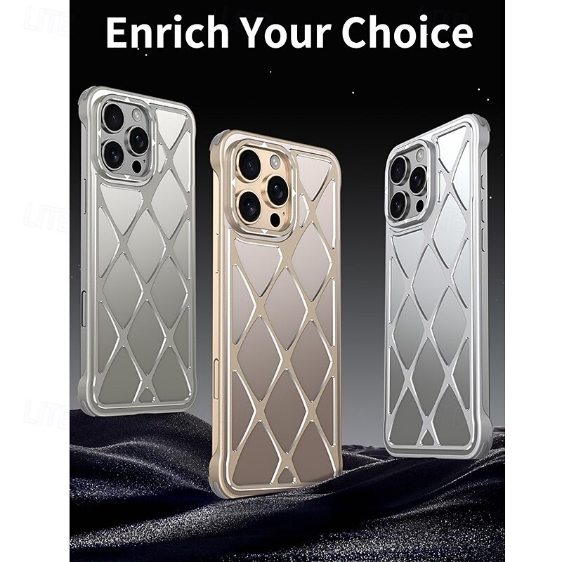 Phone Case For iPhone 17 Pro Max 17 Air 16 Pro Max Plus 16 Back Cover Shockproof Retro PC Metal