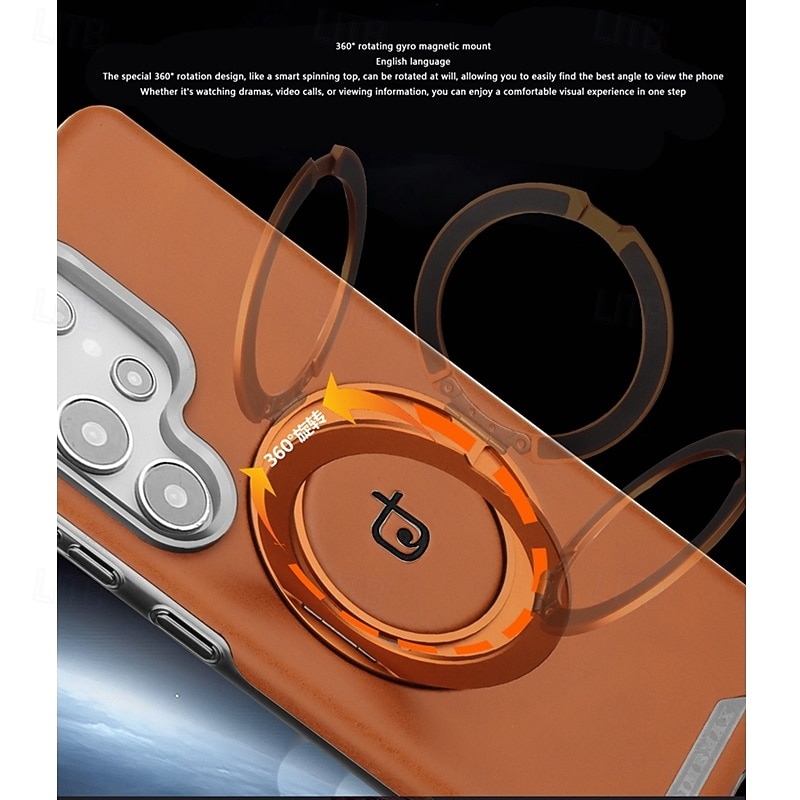 Phone Case For iPhone 16 15 14 Pro Max Plus 13 Pro Max Back Cover with Stand Holder Magnetic Shockproof Retro TPU PC4