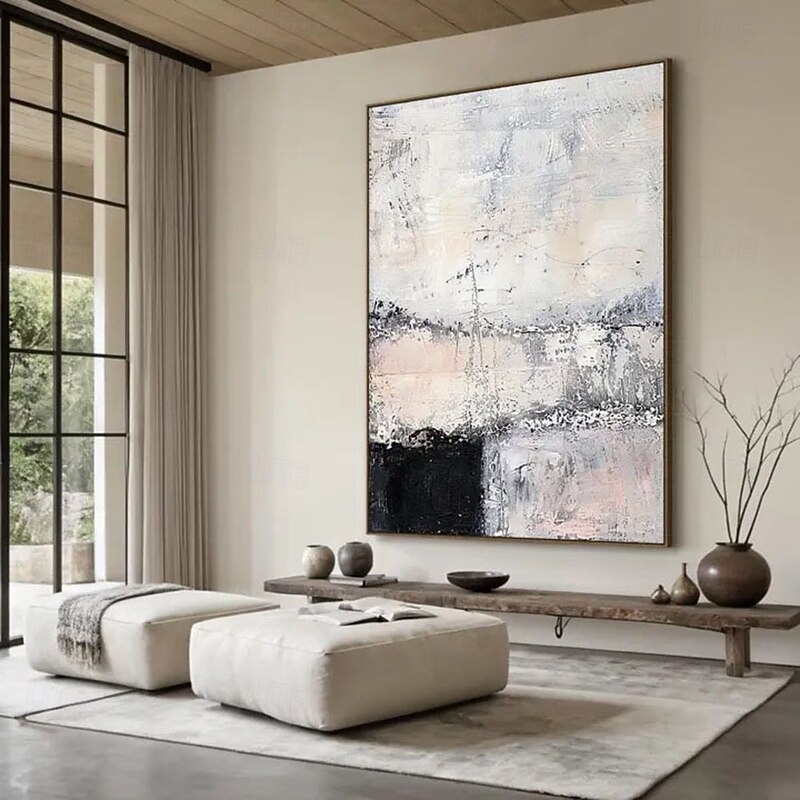 Handmade 3D Abstract Oil Painting Abstract Composition with Vibrant Colors Rich Textures Impasto Technique Layered Brushstrokes for Modern Home Decor3