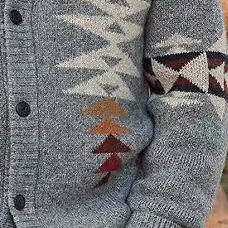 Men's Sweater Dress Sweater Cardigan Sweater Knit Sweater Ribbed Knit Regular Tops Knitted Ribbed Plain Shawl Collar Vintage Fashion Casual Daily Wear Clothing Apparel Fall Winter Gray M L XL4