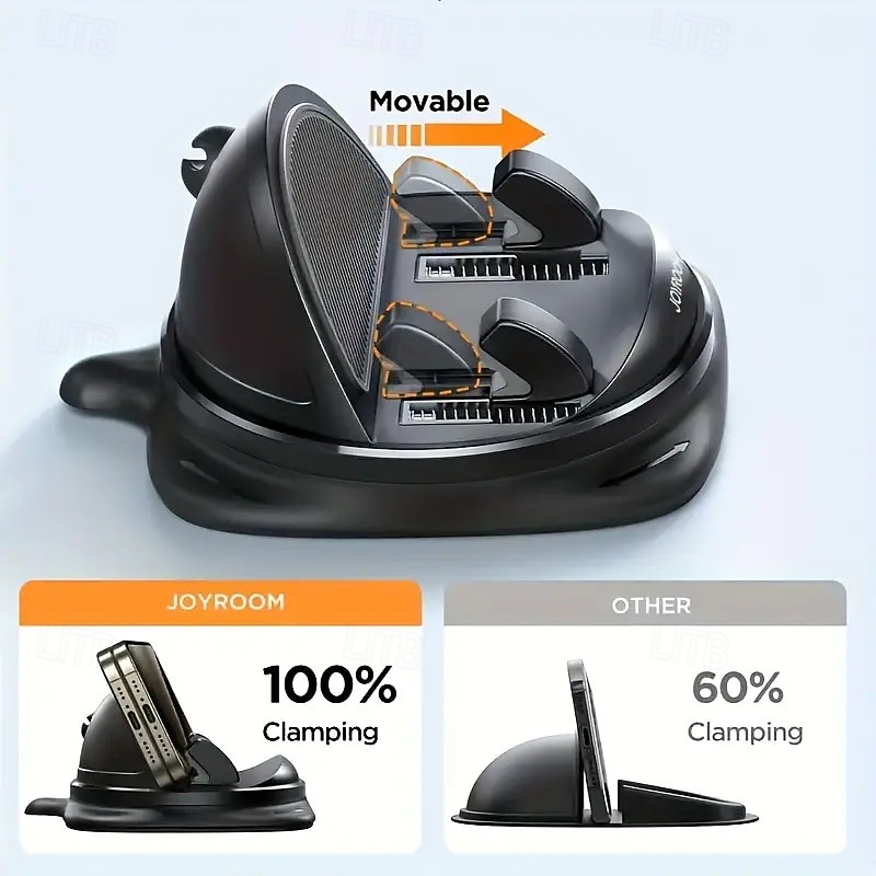 Car Phone Holder - Rotatable Dashboard Mount Non-slip Silicone Abs Material Waterproof And Heat-resistant Spring-loaded Fixing For Iphone Samsung And Smartphones2