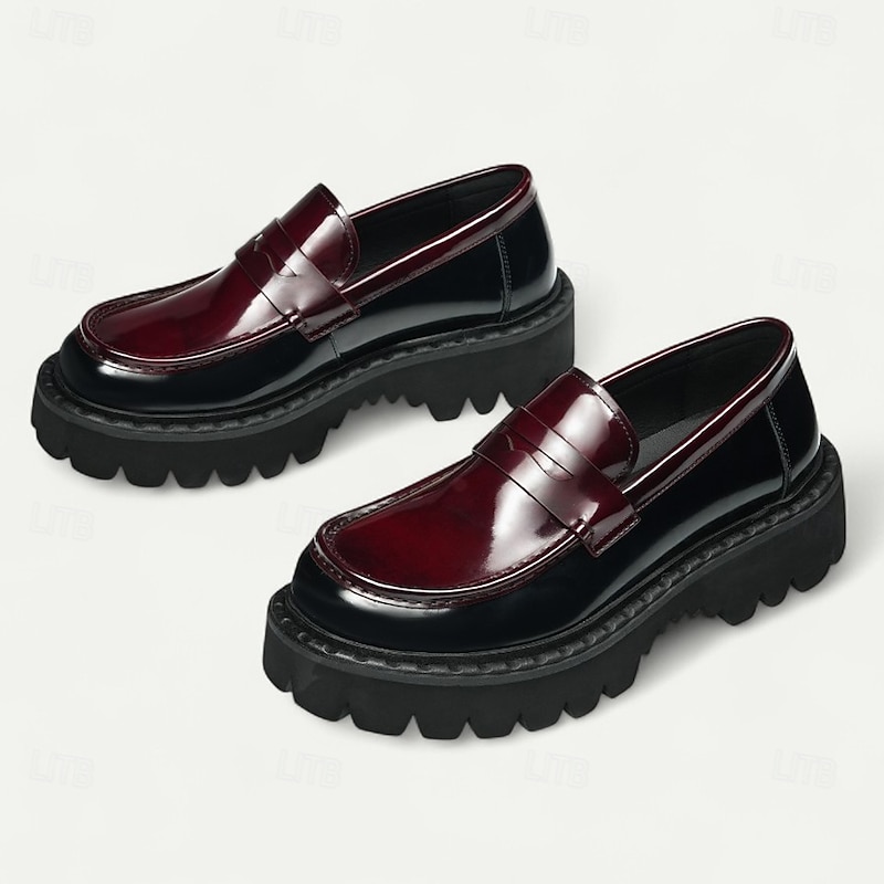 Men's Genuine Leather Penny Loafers Vintage Brown Slip-On Business Casual Shoes for Daily Wear and Evening Parties4