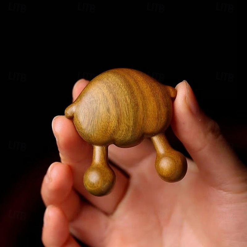 Sandalwood Natural Facial Massager Snail Eye Acupressure Meridian Tool Tiger Deer Zodiac Point Massage Stick For Face Nose Eye Skin Care Relaxation Therapy Home Spa3