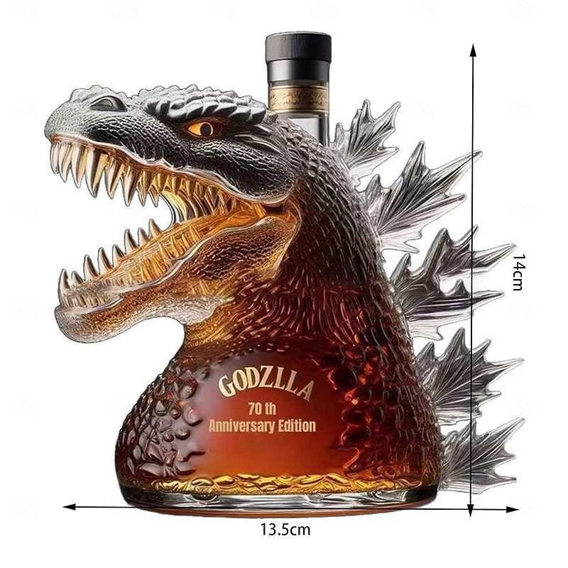 Art Statue, 330ML Whiskey Decanter Bottle Glass, Walking Dinosaur Monster Statue, Dinosaur Monster Whiskey Decanter, for Father and Boyfriend2