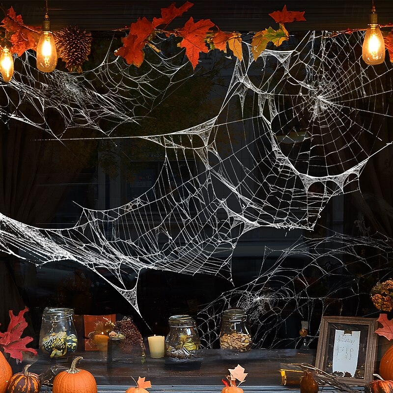Halloween Window Cling Wall Sticker, Spider Web Glass Stickers, Removable Static Clings for Living Room Window Decoration Halloween Party Home Decor