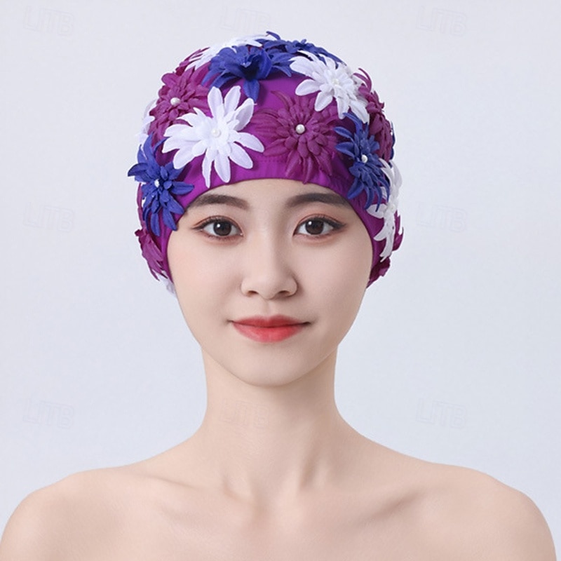 Silicone Swim Cap for Adults Nylon Extra Room Fit Comfortable Chlorine Resistant & Hypoallergenic Swimming Surfing