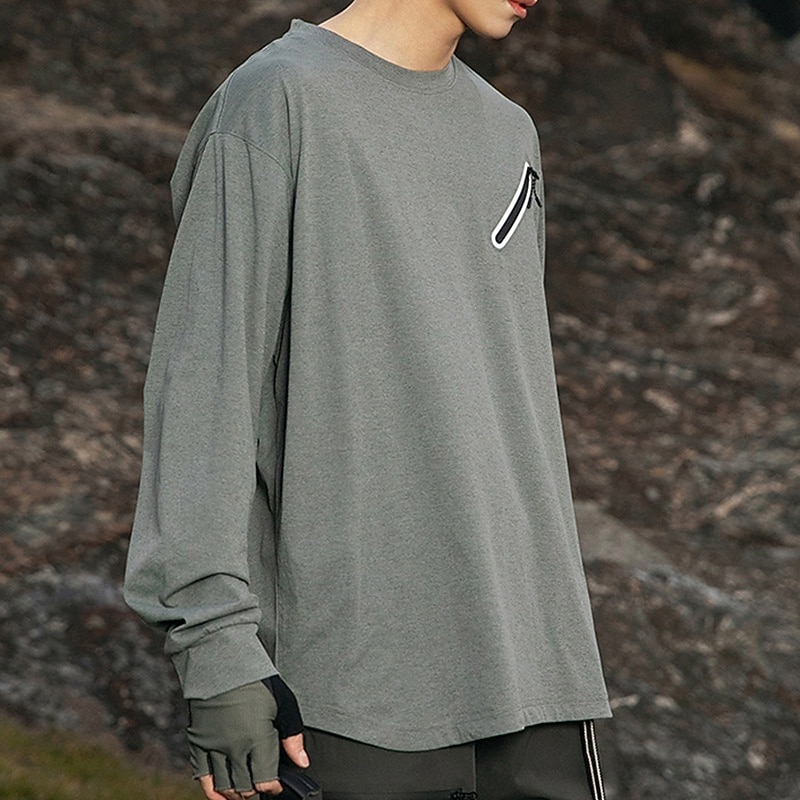 Men's Hiking Shirt Hiking top Long Sleeve Crew Neck Top Outdoor Quick Dry Sweat wicking Polyester Dark Grey Black Light Grey Tennis Golf Running3