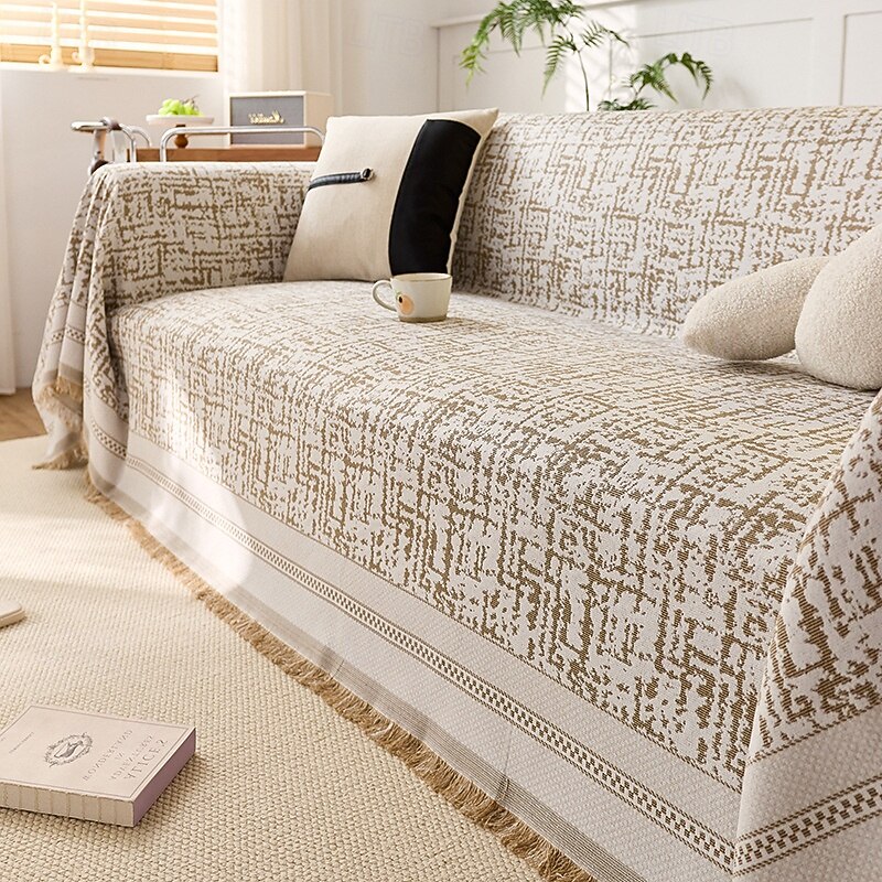 Summer Cooling Couch Cover for Pets, Pet Friendly Full-Cover Ice Silk Sofa Throw Blanket and Cushion, Luxury Anti-Slip Sofa Protector Slipcover for Living Room Decor3