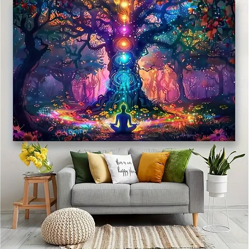 Tapestry Banners Wall Hangings Seven Chakra Yoga Meditation Flower Chakra Galaxy Mystic Bedroom Living Room Dorm Home Decor3