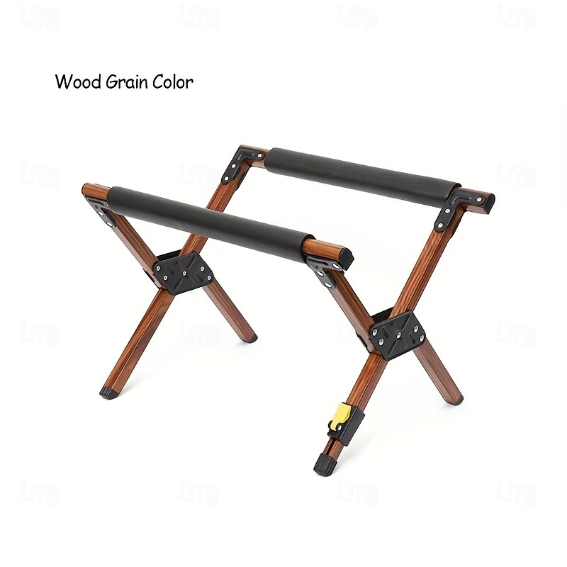 1pc Aluminum Alloy Folding Stand Frame - Adjustable Portable Outdoor Camping Stand for BBQ, Fishing, Luggage & Gear - Lightweight Durable Design with Sturdy Black Legs, Foldable Shape2