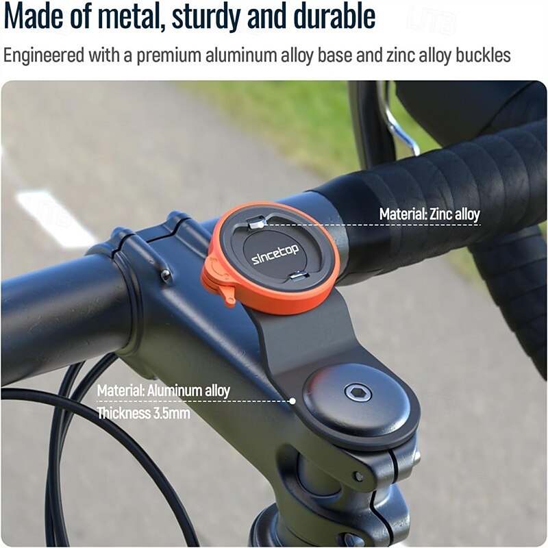 Bike Phone MountMountain Bicycle Stem Phone HolderAluminum Handlebar Cell Phone ClampGravel/MTB/Road E-Bike Cycling Cell Phone ClipQuick Release Attach/Detach3