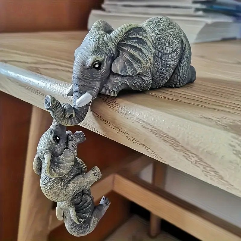 3PCS Cute Elephant Pendant - Resin Crafts Suitable for Home and Room Decoration Used for Christmas Halloween Decoration Autumn Home Decoration Collection Ornaments4