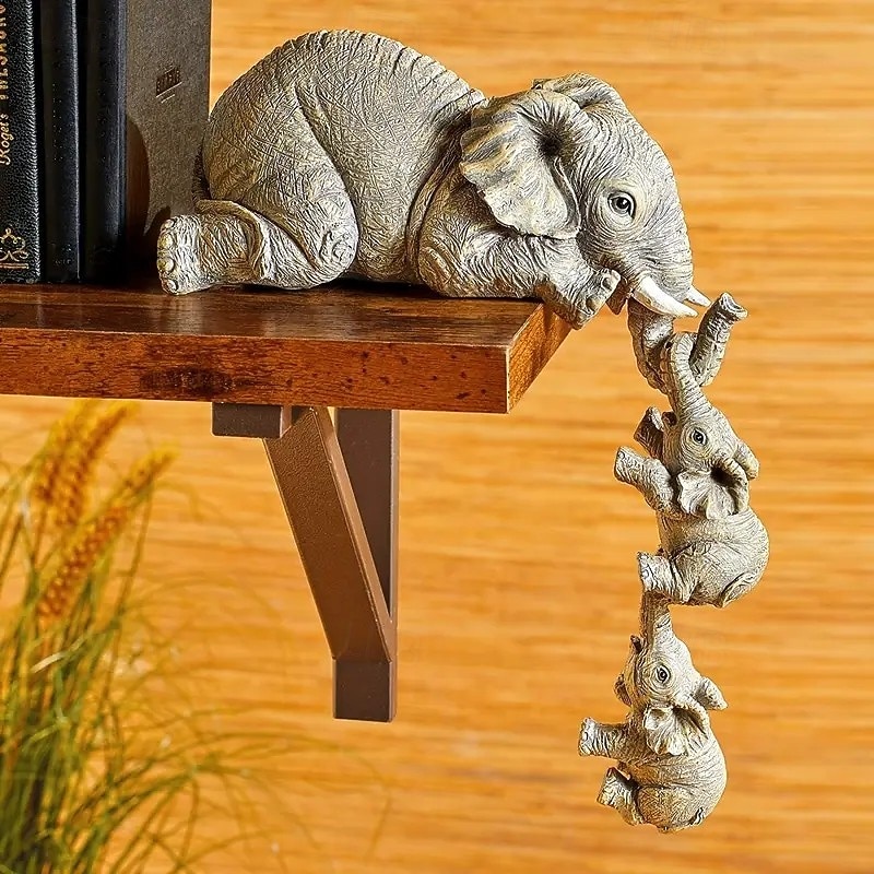 3PCS Cute Elephant Pendant - Resin Crafts Suitable for Home and Room Decoration Used for Christmas Halloween Decoration Autumn Home Decoration Collection Ornaments