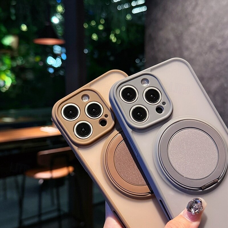 Phone Case For iPhone 17 Pro Max 17 Air 16 15 14 Pro Max Plus 13 Pro Max Back Cover Support Wireless Charging Kickstand Shockproof Retro PC2