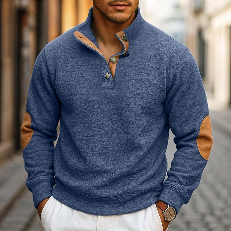 Men's Sweatshirt Pullover Black Burgundy Navy Blue Royal Blue Green Standing Collar Color Block Patchwork Sports & Outdoor Casual Daily Streetwear Casual Athletic Fall Winter Clothing Apparel Hoodies2