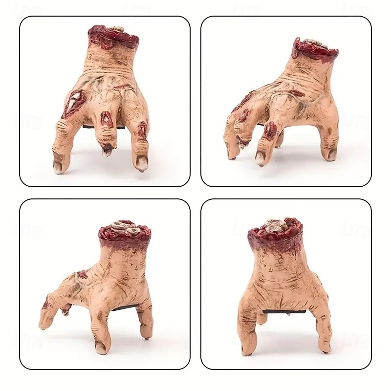 Mobile Zombie Hand Halloween Decoration - with Realistic Gripping Hands Terrifying Green and Red Colors - Battery Powered Haunted Houses Horror Parties Eerie Home Decor - Battery Free - Collectable2