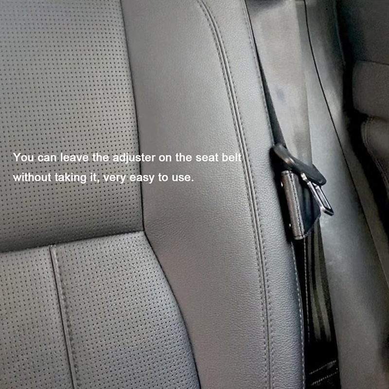 2Pcs Universal Comfort Auto Car Seat Belt Adjuster, Shoulder Protector Strap Positioner for Kids and Adults, Anti-Choking Safety Belt Clip3