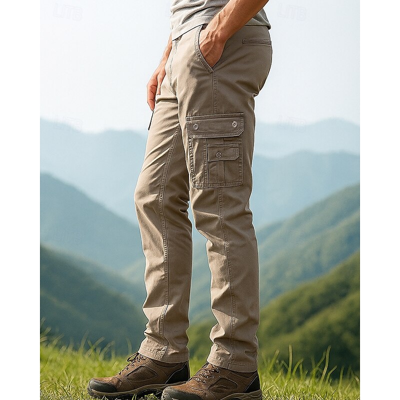 Men's Cargo Pants Hiking Pants Trousers Outdoor Regular Fit Windproof Bottoms Pocket Black Blue Camping / Hiking Running S M L XL XXL2