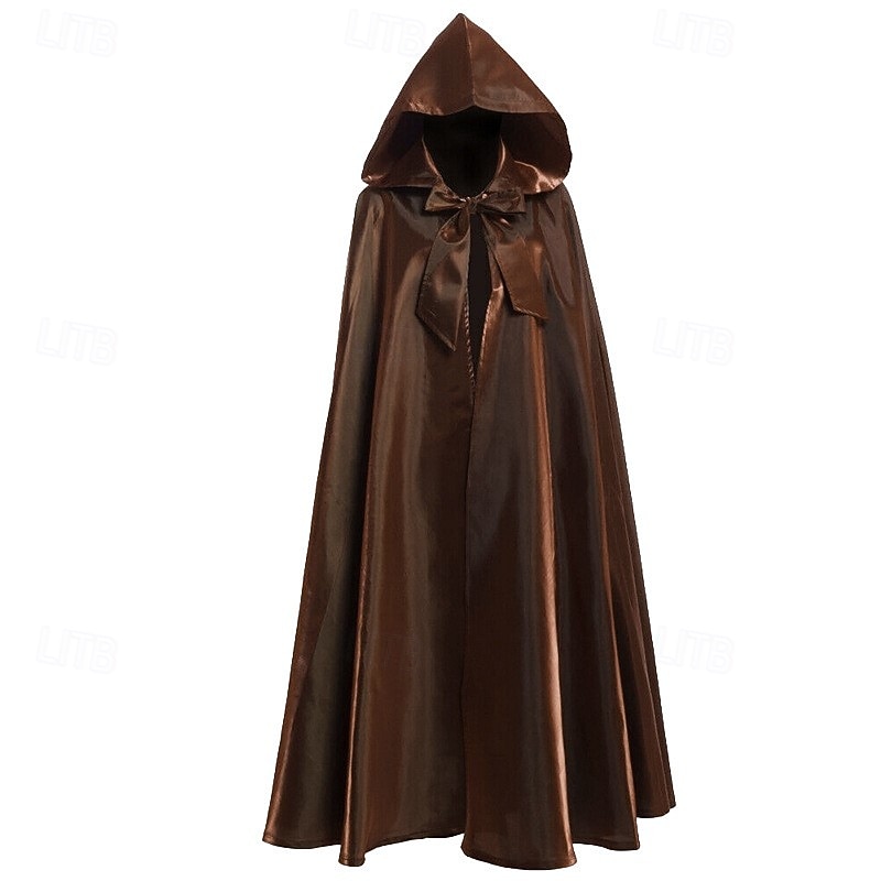 Punk & Gothic Medieval 18th Century 17th Century Cape Cosplay Costume Cloak Witch Plague Doctor Men's Women's Unisex Halloween Carnival Masquerade LARP Cloak Medieval Cloak4