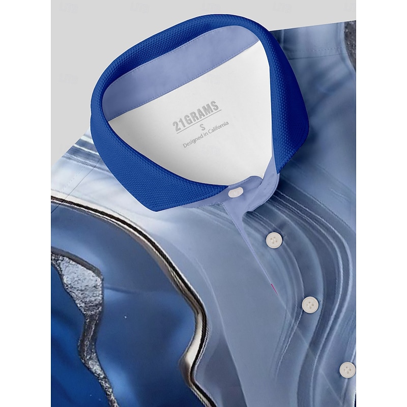 Men's Golf Polo Shirt Blue Short Sleeve Top Golf Attire Clothes Outfits Wear Apparel2