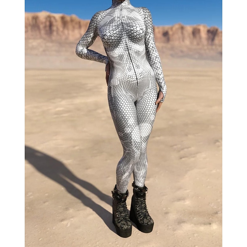 Family Halloween Jumpsuit Halloween pattern Street Print White Blue Green Long Sleeve Matching Outfits2