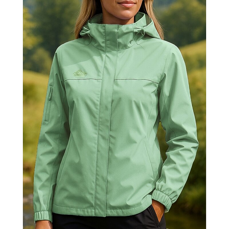 Women's Windbreaker Softshell Jacket Hiking Jacket Outdoor Waterproof Windproof Hiking Outfits Hiking Clothes Spring Autumn / Fall Top Camping / Hiking / Caving Running Solid Color Black Pink Red4