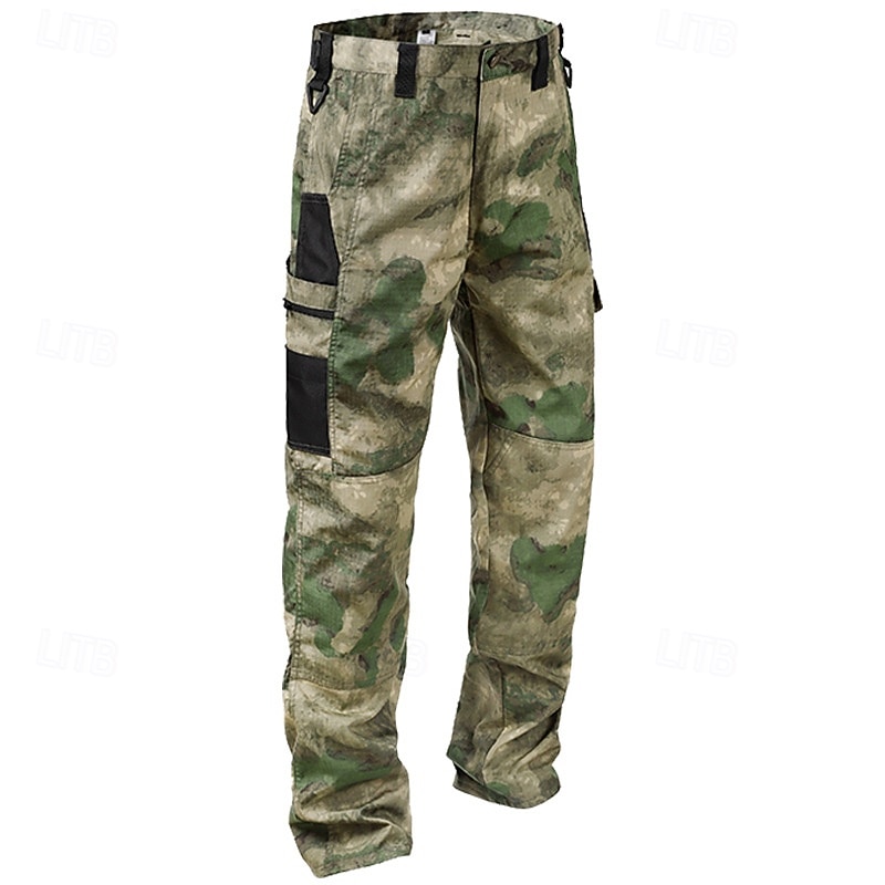 Men's Combat Pants Hiking Pants Trousers Military Tactical Pants Camo Outdoor Regular Fit Waterproof Bottoms Pocket Black Green Hunting Camping / Hiking / Caving S M L XL XXL