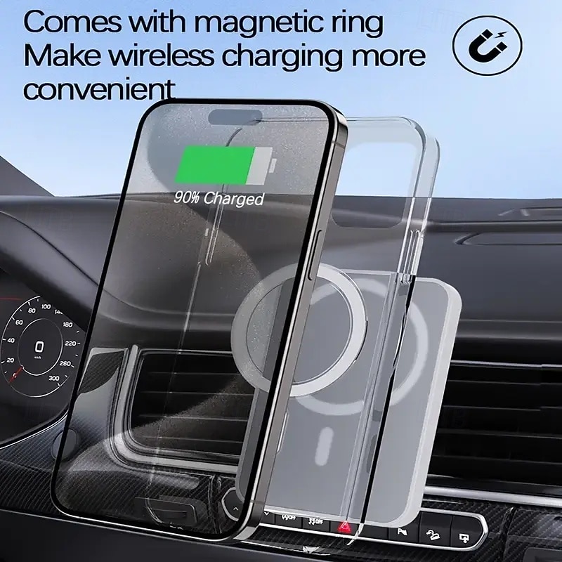 Car Wireless Charger Fast Charging Car Vent Magnetic Charging Mount Compatible with Apple and Android Phones2